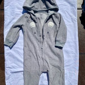 Cozy Hooded Zip Up One Piece